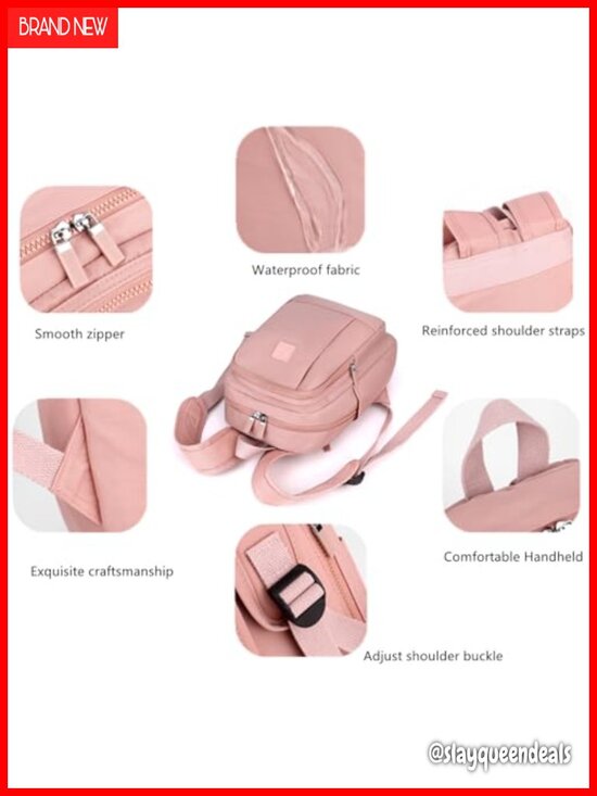 Lightweight Nylon Mini Backpack Women Travel Daypack Adjustable Strap